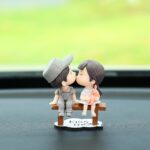 2 uds adorno de coche adorno encantador beso pareja muñeca, color:, Stool Gray Couple