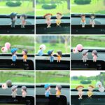 2 uds adorno de coche adorno encantador beso pareja muñeca, color:, Stool Reading Couple - Imagen 2