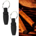 2 uds cuchillo de acero inoxidable hoja cigarro taladro portátil cigarro perforador