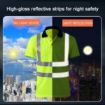 Camiseta de trabajo de seguridad de manga corta con solapa reflectante de secado rápido, XXXXL - Imagen 5