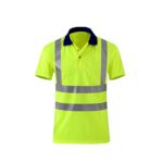 Camiseta de trabajo de seguridad de manga corta con solapa reflectante de secado rápido, XXL