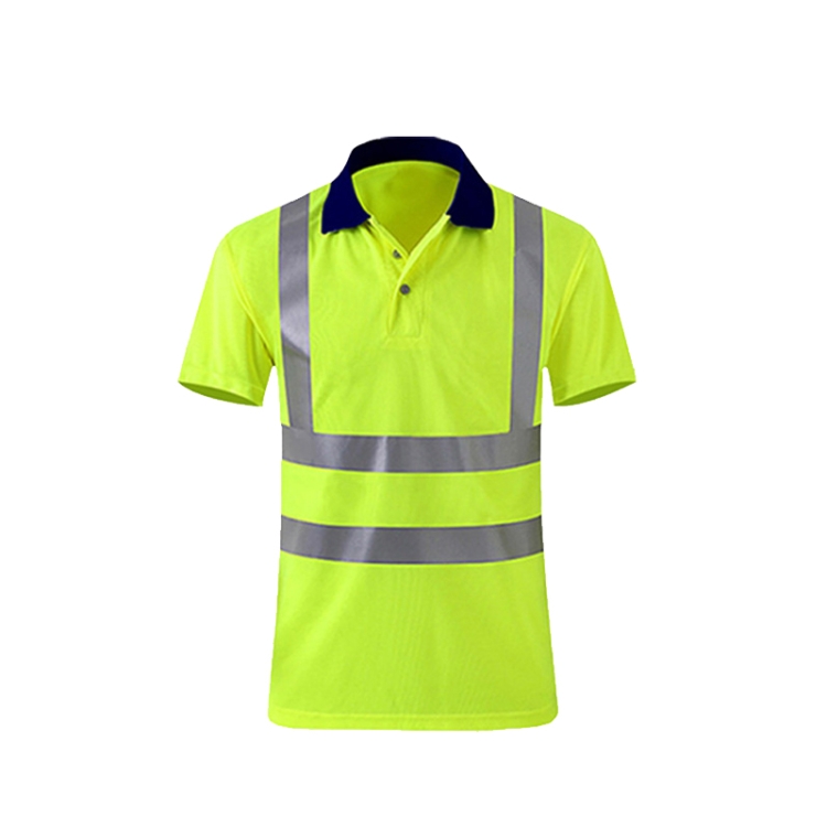 TBD0603410304C-1.jpg Camiseta de trabajo de seguridad de manga corta con solapa reflectante de secado rápido, XXL - Imagen 1