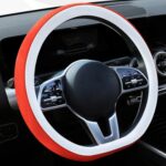 Cubierta de agarre antideslizante de invierno de felpa corta para volante de coche, 38cm