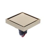 Drenaje de piso antiolor de gran desplazamiento para baño, estilo:, K8011 Gold+Black Straight Row