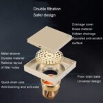 Drenaje de piso antiolor de gran desplazamiento para baño, estilo:, K8011 Gold+Magnetic Suspension - Imagen 3