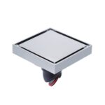 Drenaje de piso antiolor de gran desplazamiento para baño, estilo:, K8012 Chrome Plated+Black Straight Row