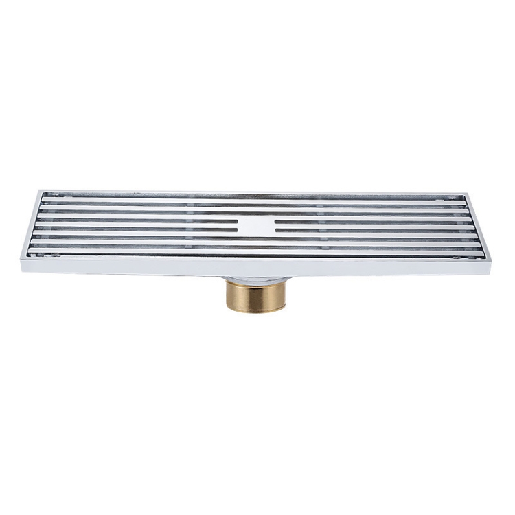 TBD0603413502.jpg Desagüe de piso de tira de cobre completo extendido de 8x30 cm, estilo:, K8034 Chrome Plated+Copper Self Seal - Imagen 1