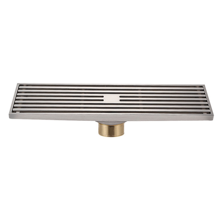 TBD0603413506.jpg Desagüe de piso de tira de cobre completo extendido de 8x30 cm, estilo:, K8035 Nickel Brushes+Copper Self Seal - Imagen 1