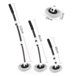 Fregona telescópica de mango largo para lavado de coches con varilla curva de pelo suave, Black White - Imagen 2