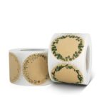 5 rollos de papel Kraft flor planta pegatina regalo embalaje decoración pegatina, 5.0cm - Imagen 2