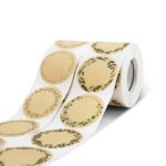 5 rollos de papel Kraft flor planta pegatina regalo embalaje decoración pegatina, 5.0cm - Imagen 3