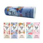 5 rollos Floral gracias etiqueta pegatina artesanía decoración pequeña pegatina de regalo