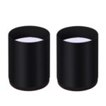 Juego de 2 almohadillas para pies de elevación envolventes de acero al carbono para muebles, estilo:, Round 4x5cm (Black)