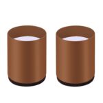 Juego de 2 almohadillas para pies de elevación envolventes de acero al carbono para muebles, estilo:, Round 4x5cm (Brown)