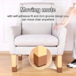Juego de 2 almohadillas para pies de elevación envolventes de acero al carbono para muebles, estilo:, Round 4x5cm (Brown) - Imagen 4