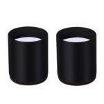Juego de 2 almohadillas para pies de elevación envolventes de acero al carbono para muebles, estilo:, Round 6x5cm (Black)