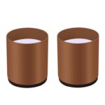 Juego de 2 almohadillas para pies de elevación envolventes de acero al carbono para muebles, estilo:, Round 6x5cm (Brown)