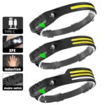 USB recargable sensor de movimiento faro COB pesca al aire libre linterna, W689-2 White Light - Imagen 2