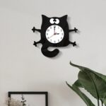 CC040 Niños Dibujos animados Reloj colgante silencioso Decoración del hogar Relojes simples, Cat