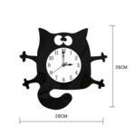 CC040 Niños Dibujos animados Reloj colgante silencioso Decoración del hogar Relojes simples, Cat - Imagen 3