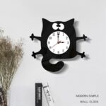 CC040 Niños Dibujos animados Reloj colgante silencioso Decoración del hogar Relojes simples, Cat - Imagen 4