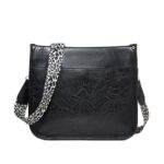 013 Bolso tote cruzado impermeable de un solo hombro de cuero de PU con correa de leopardo
