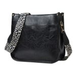 013 Bolso tote cruzado impermeable de un solo hombro de cuero de PU con correa de leopardo - Imagen 2