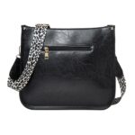 013 Bolso tote cruzado impermeable de un solo hombro de cuero de PU con correa de leopardo - Imagen 4