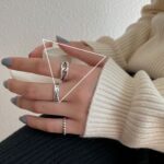Joyería de cadena de anillo vintage de plata esterlina S925, J238