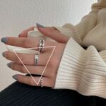 Joyería de cadena de anillo vintage de plata esterlina S925, J1322