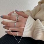 Joyería de cadena de anillo vintage de plata esterlina S925, J1493