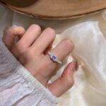 Joyería de cadena de anillo vintage de plata esterlina S925, J2429