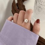 Joyería de cadena de anillo vintage de plata esterlina S925, J1733