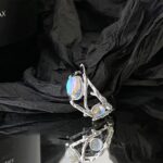 Joyería de cadena de anillo vintage de plata esterlina S925, J2977