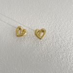 Aretes de concha de doble capa con aretes de diamantes, EH1476