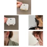 Aretes de concha de doble capa con aretes de diamantes, EH1357 - Imagen 2