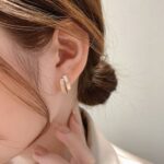 Aretes de concha de doble capa con aretes de diamantes, EH1357 - Imagen 5