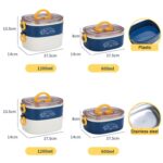 XC-540-541 Fiambrera con aislamiento de oficina portátil dividida ovalada de gran capacidad, 1.2L (Plastic Purple) - Imagen 3