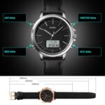 SKMEI 1652 Reloj masculino de aleación de cuero deportivo de doble movimiento, Black Shell Black Machine - Imagen 3