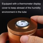 Humidor de metal, humidificador de tubo de cigarro, contenedor de almacenamiento, pantalla de humedad, Humidor Cigar Tube Gold - Imagen 4