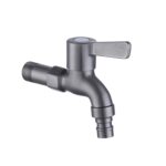 Baño Inodoro Acero inoxidable Bib Tap Montado en la pared Lavadora Grifo de agua, Especificaciones:, Medium Long Type