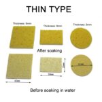 50 esponjas de pulpa de madera de algodón para limpieza de soldador resistente a altas temperaturas, especificaciones:, Thin Square 6x6cm - Imagen 2