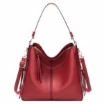 7871 Bolso tote de cuero ajustable de gran capacidad Bolso de hombro con múltiples compartimentos, Red