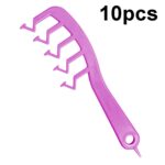 10 peines en forma de Z para el cabello, herramienta portátil para peinar el cabello, Z Tooth (Purple)