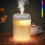 Humidificador de boquilla doble de 3000 ml con pantalla digital de sincronización y luz ambiental colorida