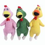 2 uds pollo gritando morder sonido Molar mascota juguete de peluche - Imagen 2