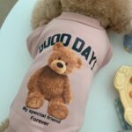 2 uds lindo cálido suéter de lana para mascotas oso de peluche gato ropa, M
