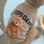 2 uds lindo cálido suéter de lana para mascotas oso de peluche gato ropa, L