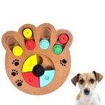 Juguete de madera educativo multifuncional para alimentación de perros, Paw Print