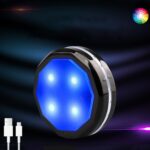 TL004-RGB Carga USB Efecto de luz RGB Luz ambiental con control remoto, TL004-RGB (Black Gold) - Imagen 2